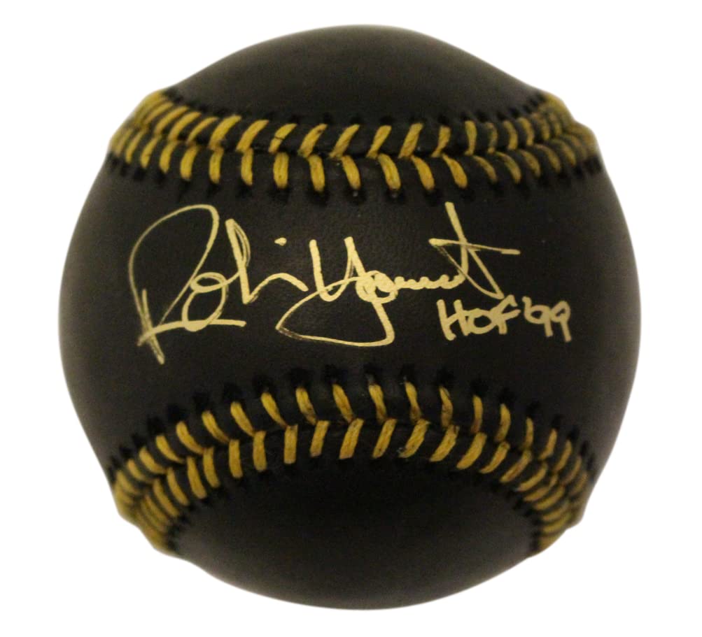 Robin Yount Autographed Milwaukee Brewers Black OML Baseball - HOF Beckett Certified - Perfect for Collectors, Fans & Sports Memorabilia Displays