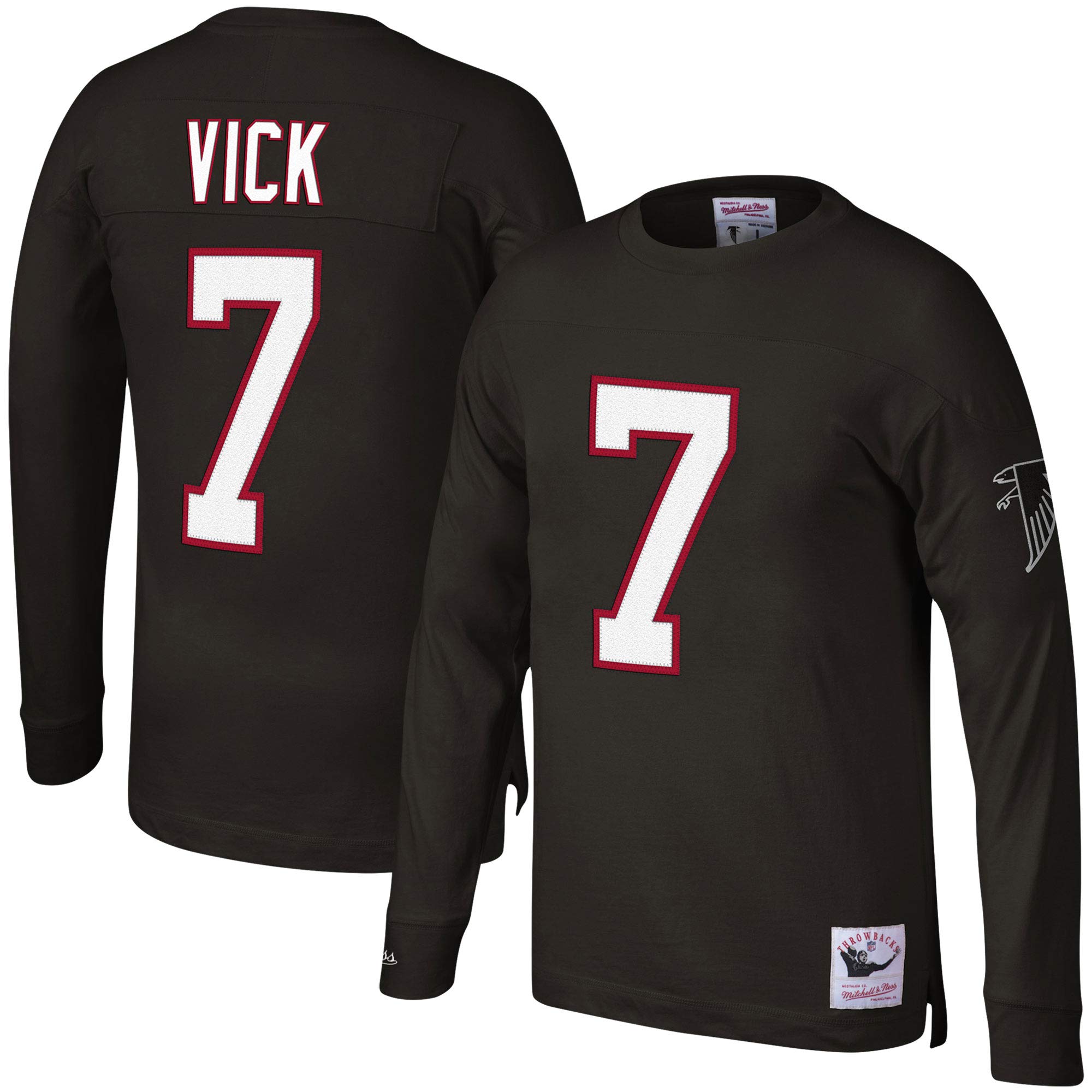 Mitchell & Ness Men's NFL Vintage Long Sleeve Jersey - Retired Player Name & Number - Official Licensed Football Shirt for Game Day & Fan Collection