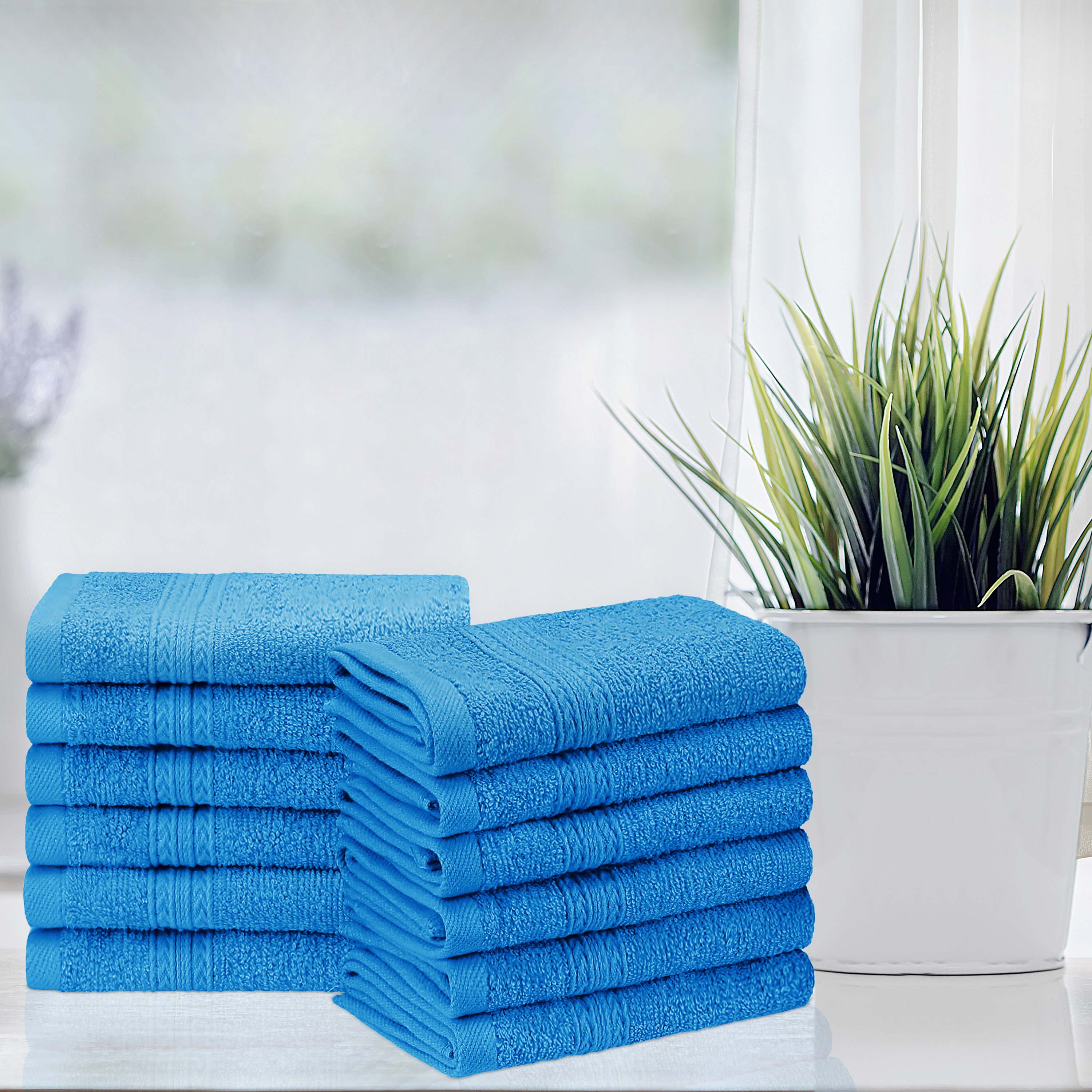 Organic Cotton 12-Piece Solid Face Towel Set | Eco-Friendly, Soft & Absorbent | Perfect for Spa, Gym, Travel & Home Use