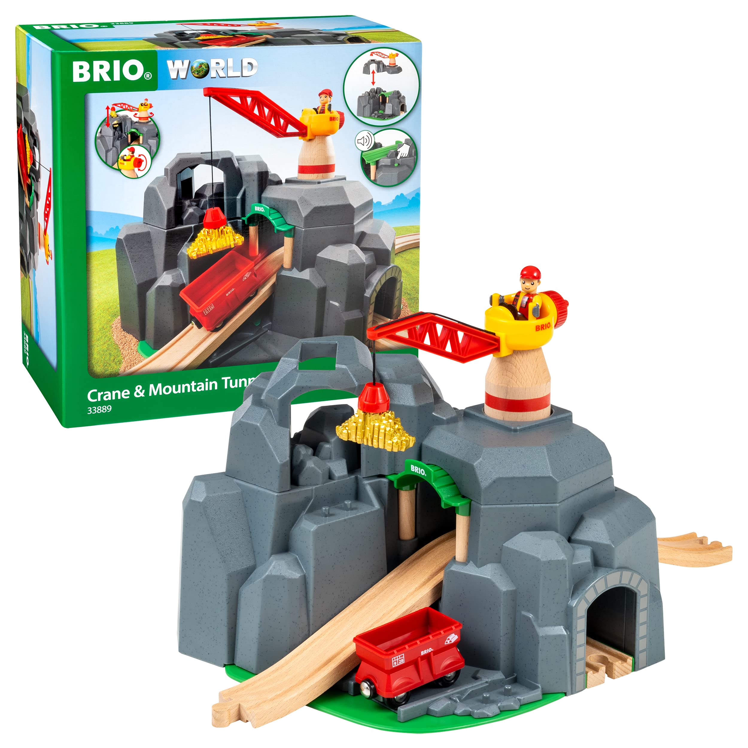 Brio World 33887 Lift & Load Warehouse Train Set - 32 Piece Wooden Railway Toy with Accessories for Kids Ages 3+ | Perfect for Imaginative Play & Early STEM Learning