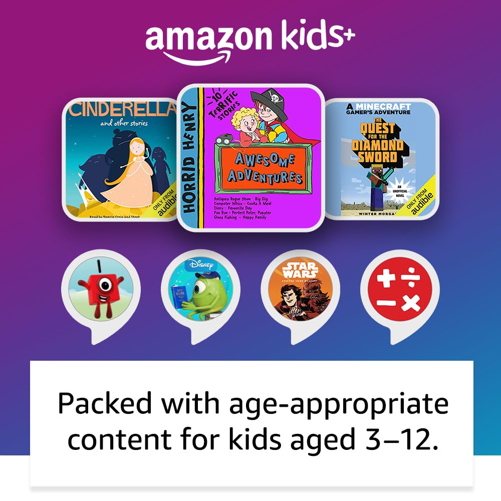 Echo Dot Kids (5th Gen) - Wi-Fi & Bluetooth Smart Speaker with Alexa, 1-Year Amazon Kids+ Subscription - Dragon Design | Fun Learning & Entertainment for Kids