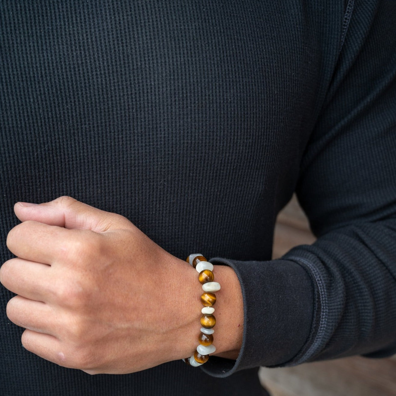 Men's Inner Wisdom Bracelet - Spiritual Healing & Positive Energy Stone Beads for Meditation, Yoga & Mindfulness - Perfect Gift for Men