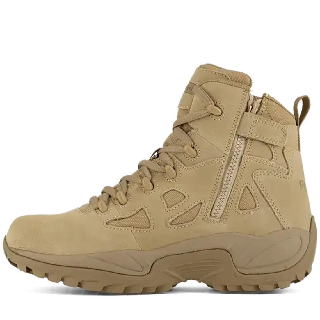 Rapid Response RB 6 Inch Soft Toe Side Zip Military Work Boots - Desert Tan - Durable Tactical Footwear for Construction, Hiking & Outdoor Work