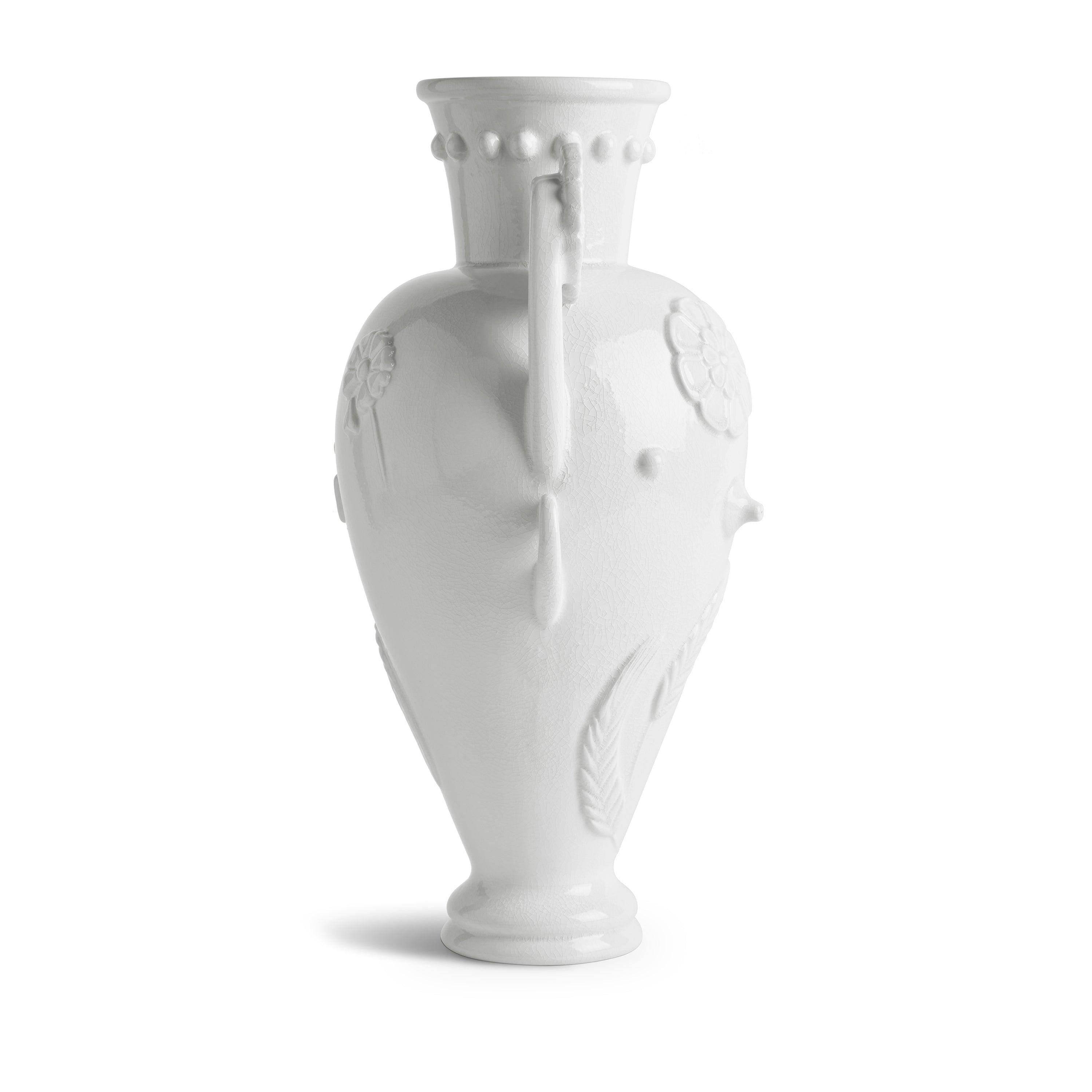 Pantheon Persephone White Amphora Vase - Greek Mythology Inspired Home Decor for Living Room, Wedding Centerpiece & Gift