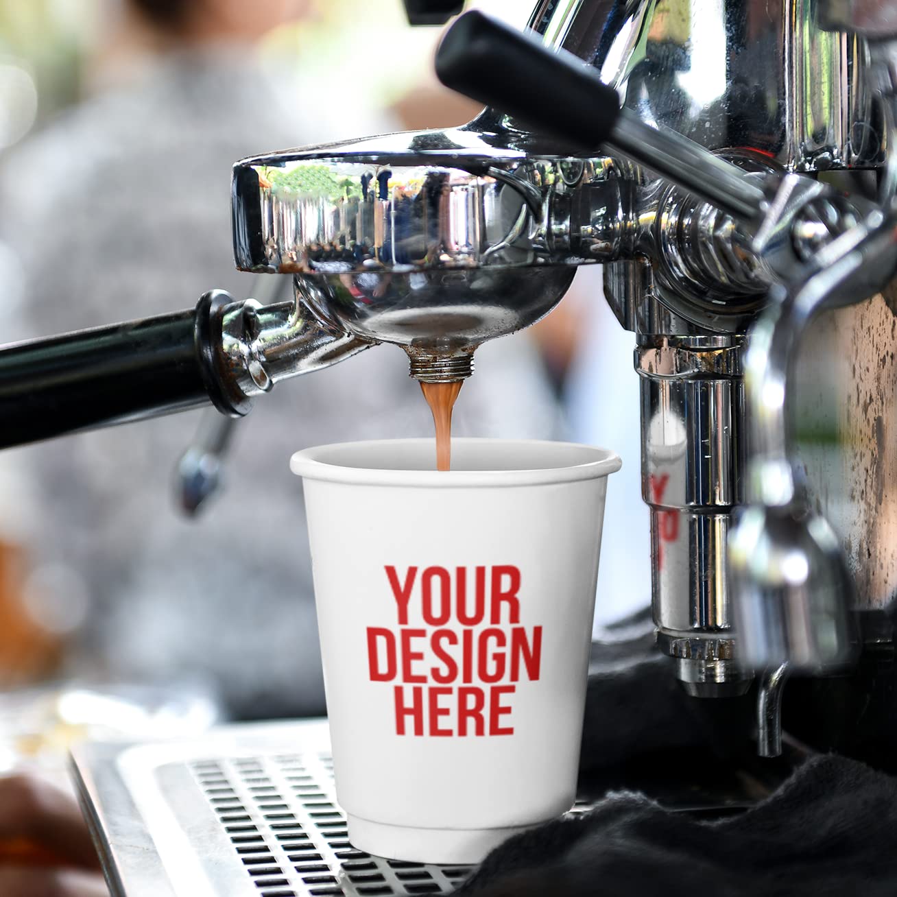 Custom Logo Coffee Cups 12oz (100 Pack) - Durable Personalized Paper Cups for Hot & Cold Drinks - Ideal for Coffee Shops, Offices & Small Businesses - Branding & Promotional Use