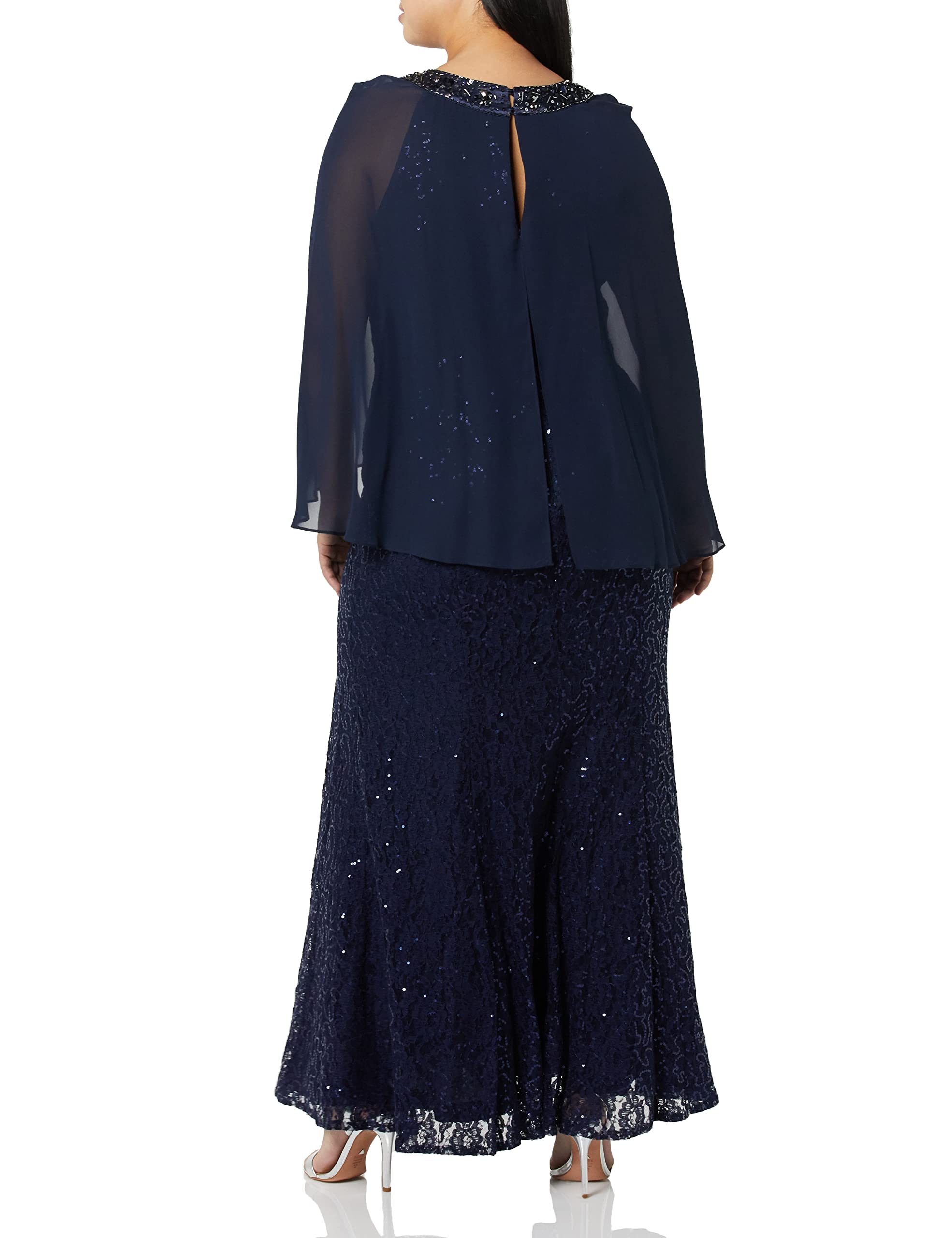 Alex Evenings Plus Size Women's Cold Shoulder Popover Dress - Elegant Formal & Cocktail Party Wear for Special Occasions