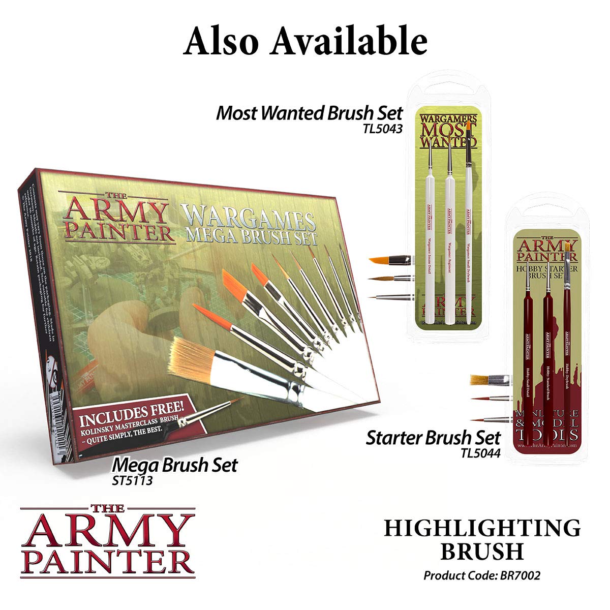 The Army Painter Hobby Highlighting Brush - Synthetic Taklon Hair Fine Detail Paint Brush for Miniature Models, Warhammer & Tabletop Gaming - Perfect for Miniature Painting, Model Detailing & Art Projects