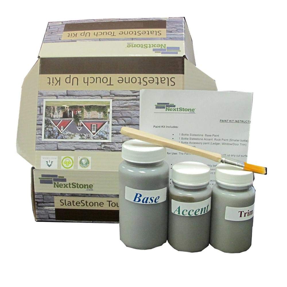 NextStone Paint Kit - Country Ledgestone Dover White Faux Stone Paint for DIY Home & Garden Projects | Easy Stone Effect Paint for Walls, Fireplaces & Outdoor Decor