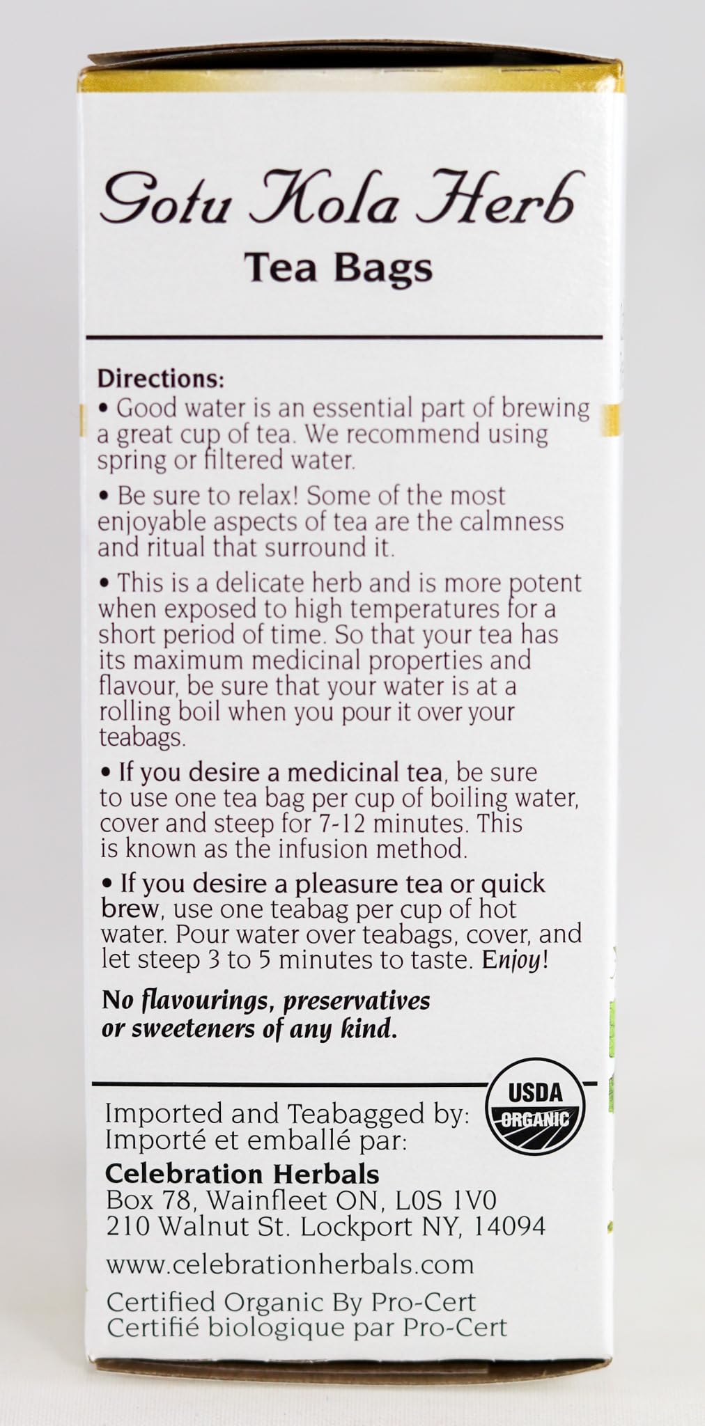 Celebration Herbals Organic Gotu Kola Tea Bags - 24 Count | Herbal Wellness Tea for Memory & Circulation | Perfect for Relaxation & Focus
