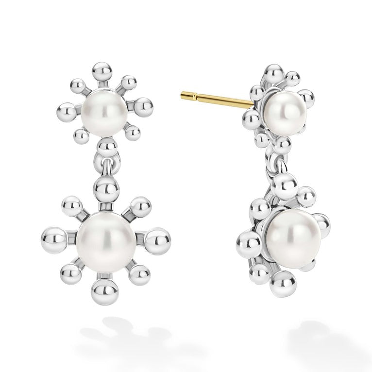 Luna Fleur Pear Drop Earrings - Elegant Dangle Earrings for Women, 925 Sterling Silver Pear Shaped Jewelry, Perfect for Weddings, Parties & Date Nights
