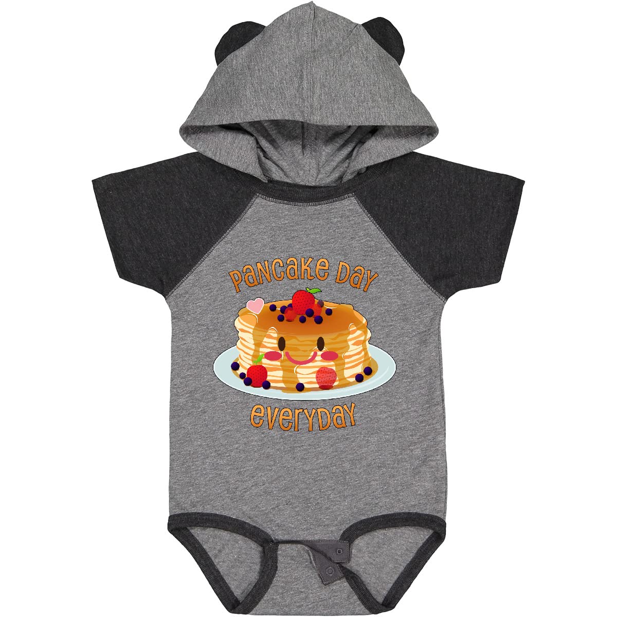 Inktastic Pancake Day Everyday - Smiling Stack of Pancakes Baby Bodysuit | Cute Infant Onesie for Boys & Girls | Perfect for Breakfast Themed Parties, Family Photos & Everyday Wear