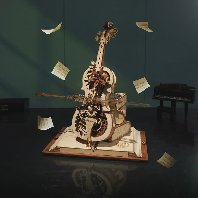 3D Wooden Puzzle Magic Cello - DIY Music Instrument Model Kit for Adults & Teens - Perfect for Home Decor, Gift Giving & Stress Relief
