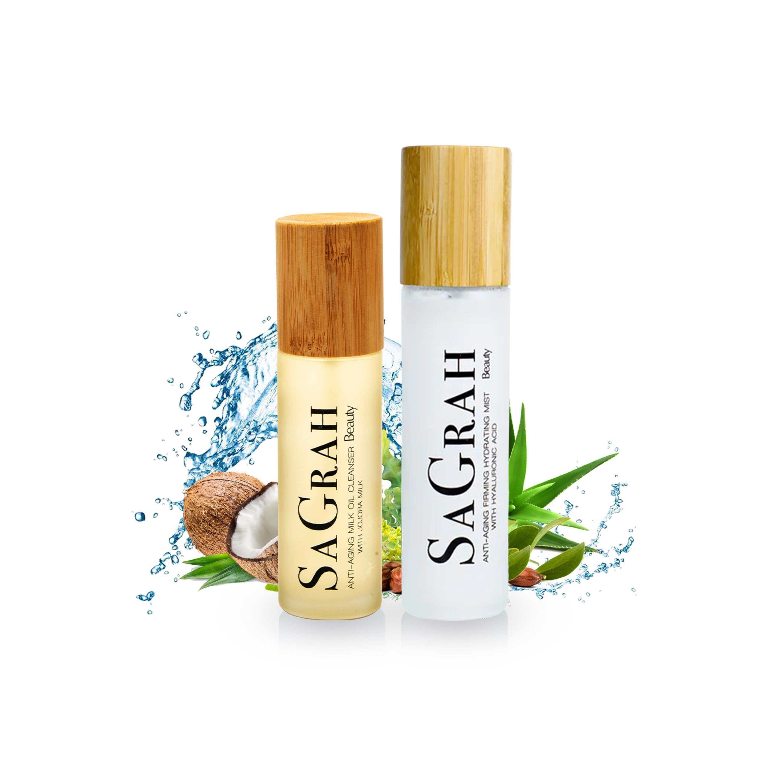 Anti-Aging Oil Cleanser with Jojoba Milk & Hydrating Mist Duo - Cruelty-Free Gentle Facial Cleanser & Refreshing Spray for Dry, Oily & Sensitive Skin | Daily Skincare Routine & Travel Essential