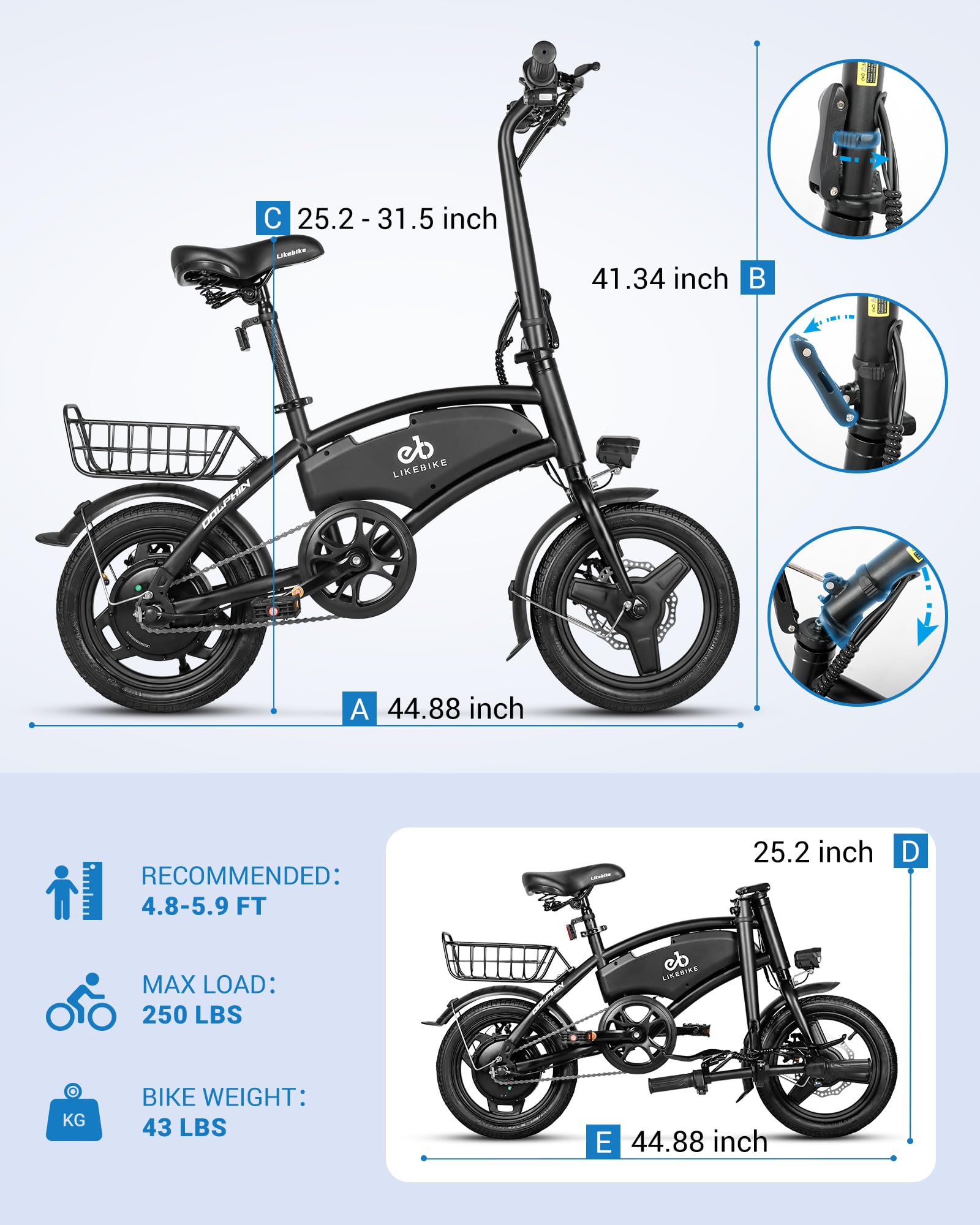 Foldable Electric Bike for Adults - 14