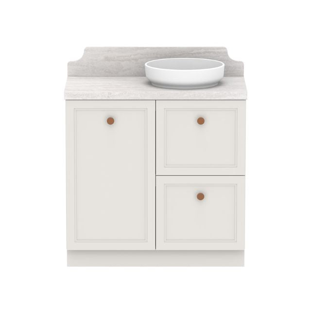 ADP Mabel Floor Standing Vanity with Premium Solid Surface Benchtop - Modern Cherry Pie Finish Bathroom Vanity for Master Bedroom & Guest Bathroom