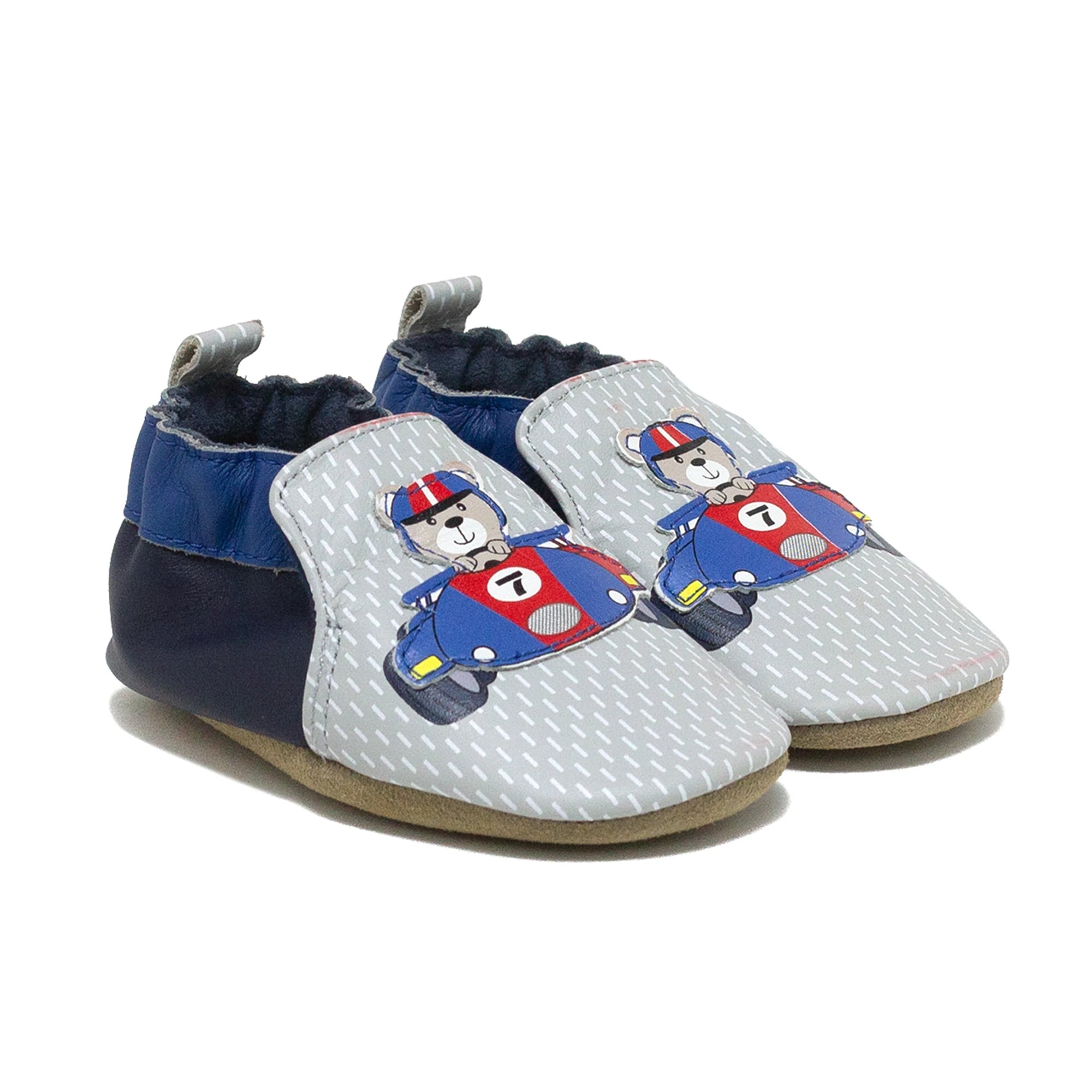 Robeez Speed Racer Soft Sole Baby Shoes - Non-Slip Crib Shoes for Infants & Toddlers - Perfect for First Walkers, Indoor Play & Nursery