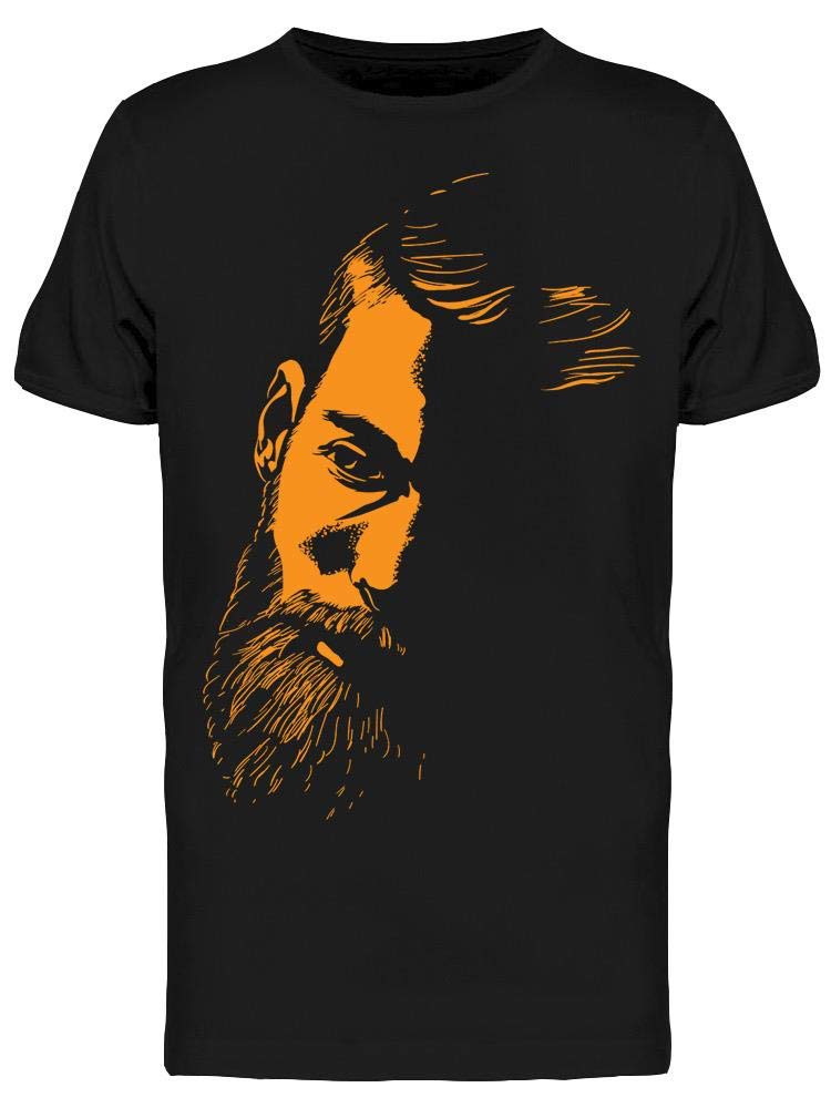 Smartprints Bearded Man Portrait T-Shirt for Men - Trendy Graphic Tee for Casual Wear & Street Style