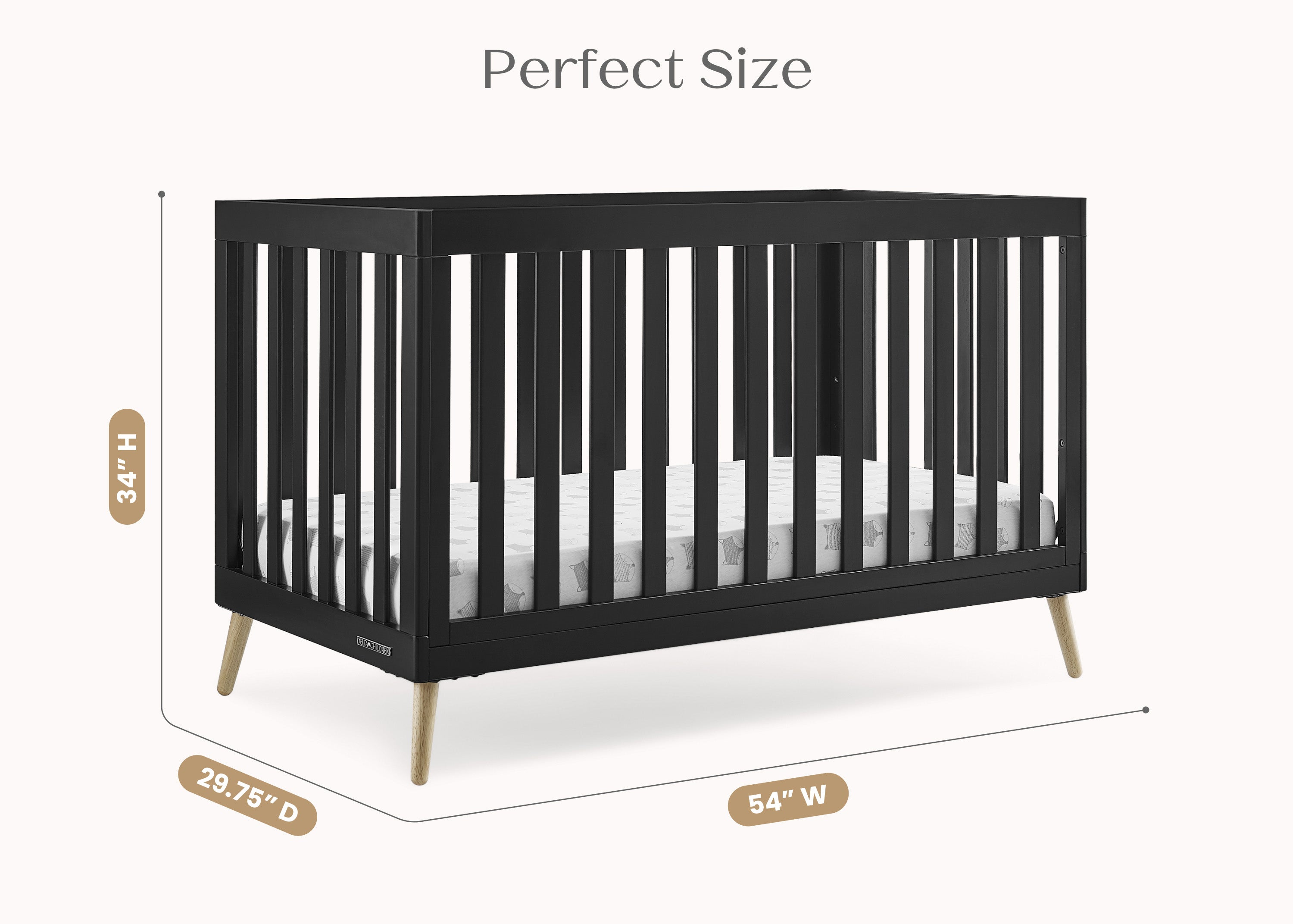 Essex 4-in-1 Convertible Baby Crib - Toddler Bed, Daybed & Full-Size Bed Conversion - Safe Nursery Furniture for Newborns & Kids - Perfect for Bedrooms, Daycare & Guest Rooms