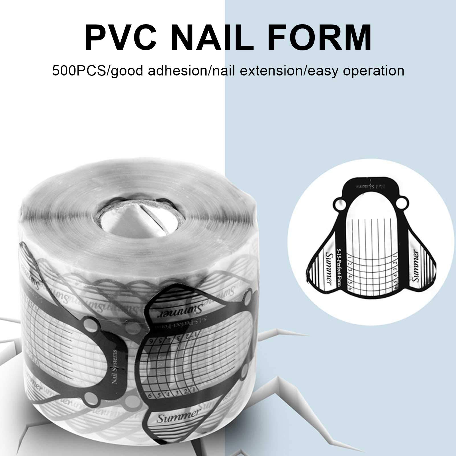500PCS Nail Extension Stickers Roll - Strong Adhesive Nail Art Forms for Perfect Fit & Shape | DIY Gel & Phototherapy Nail Extensions | Home Salon & Professional Use