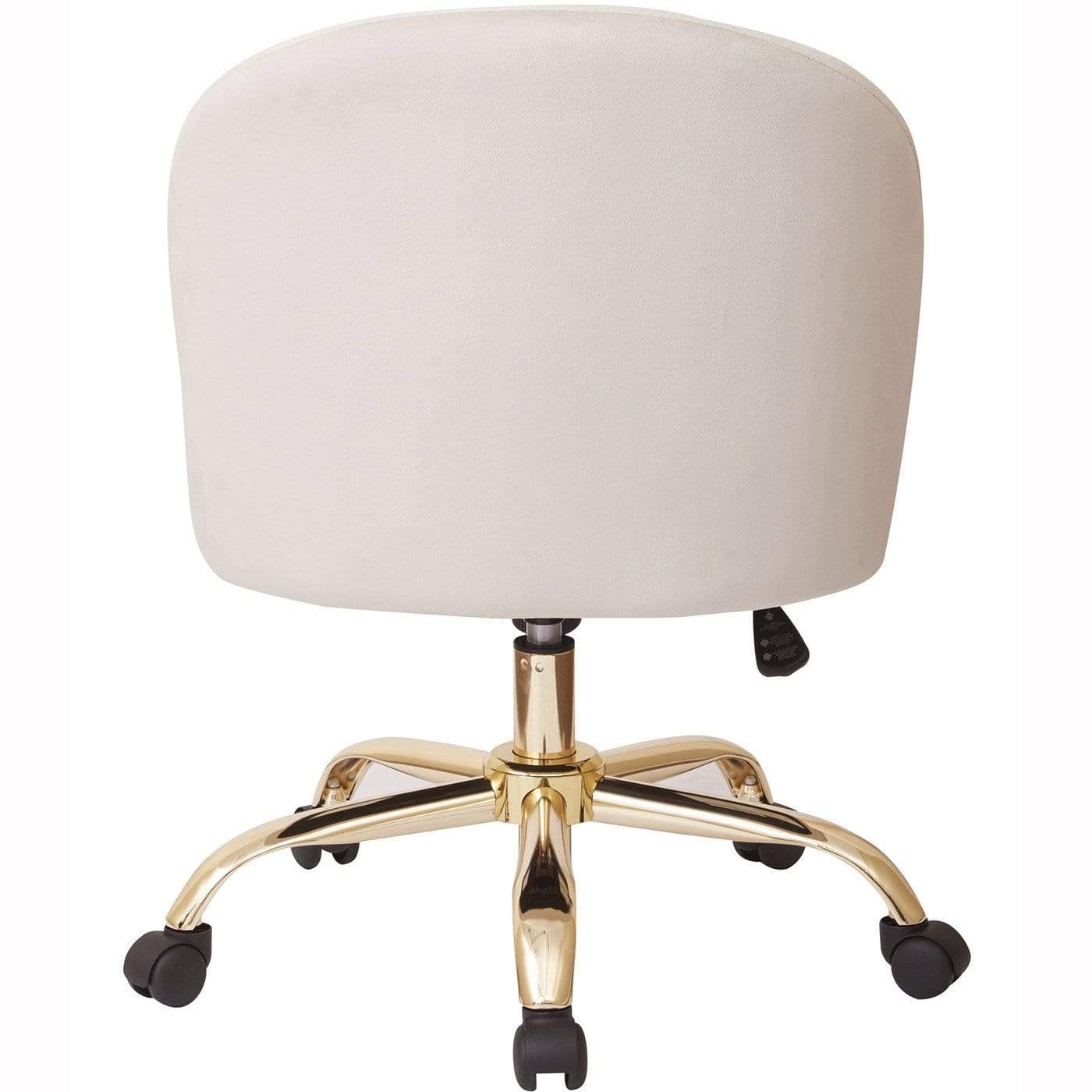 Office Star Ave Six Layton Mid Back Office Chair - Velvet Upholstered Ergonomic Desk Chair with Adjustable Height & Swivel [FL3224G] - Perfect for Home Office, Study, or Workspace
