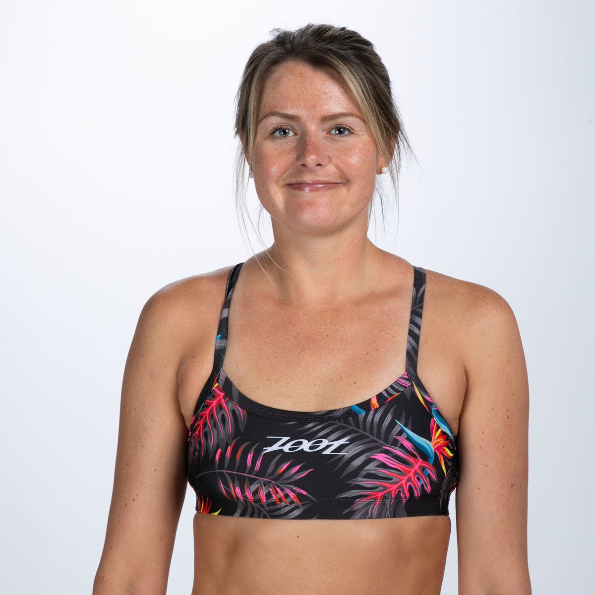 Women's LTD Swim Racerback Bikini Top - Tropical Magic Print | High Support & Quick Dry | Perfect for Beach, Pool & Summer Vacations