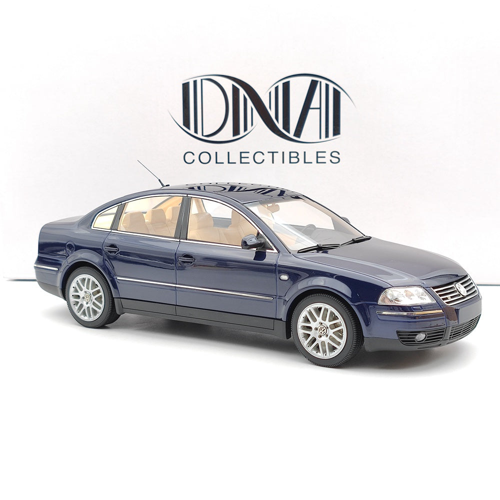 1/18 Scale Volkswagen VW Passat W8 2001 Blue Resin Model Car - DNA Collectibles DNA000029 - Perfect for Car Enthusiasts, Collectors, and Gift Giving