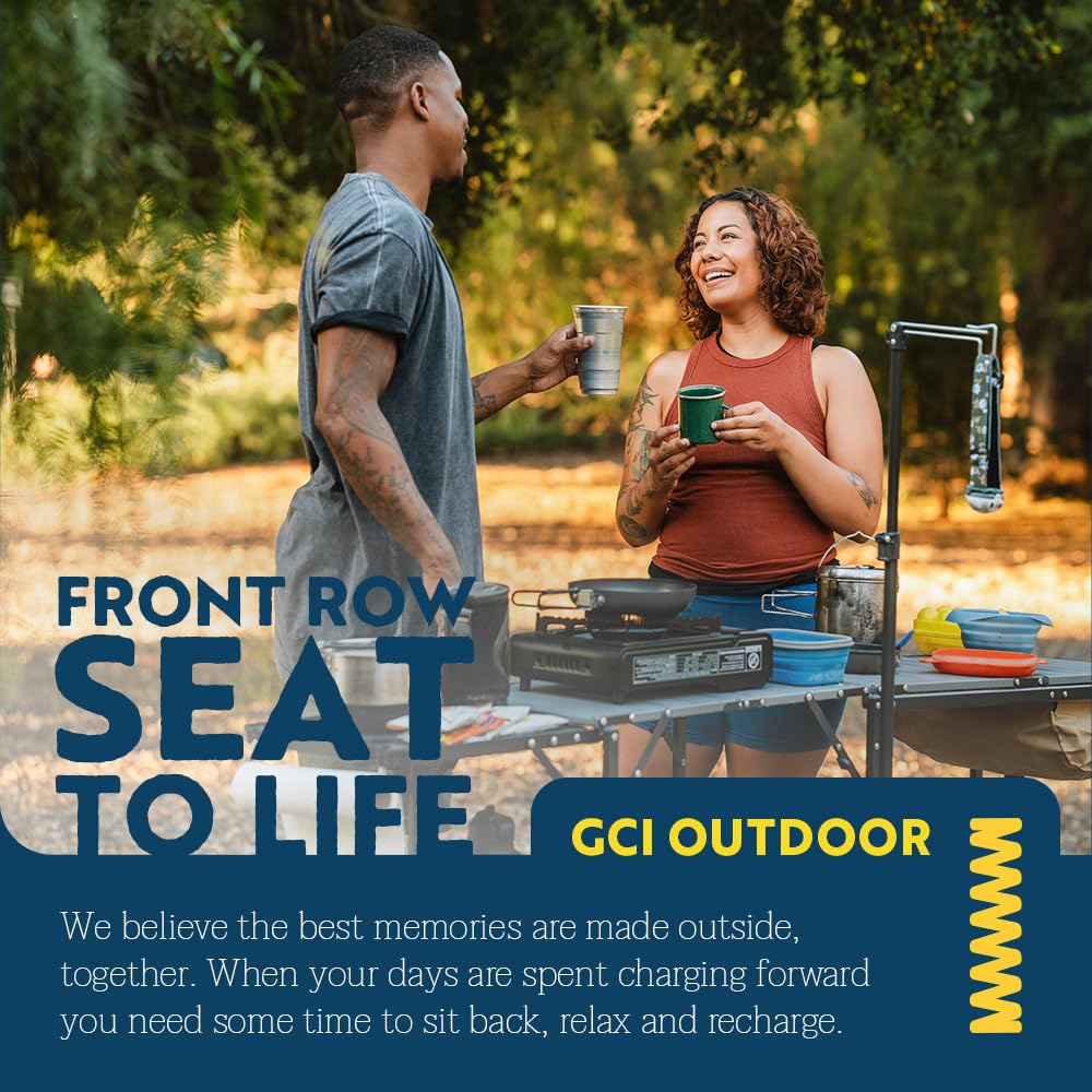 GCI OUTDOOR Master Cook Station - Portable Folding Camping Kitchen Table with Soft Shell Sink, Heat Resistant Tabletop & Adjustable Lantern Pole | Perfect for Outdoor Cooking, RV Trips, Backpacking & Tailgating Parties | Compact Design for Easy Storage & Transport