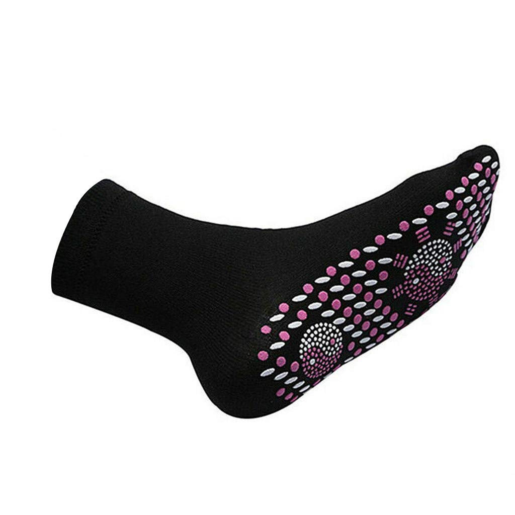 Unisex Heated Socks for Women & Men - Self-Warming Winter Thermal Socks with Massage Function - Comfortable Hiking & Outdoor Ankle Socks (Black, One Size) - Perfect for Cold Weather Activities, Skiing, Camping and Winter Sports