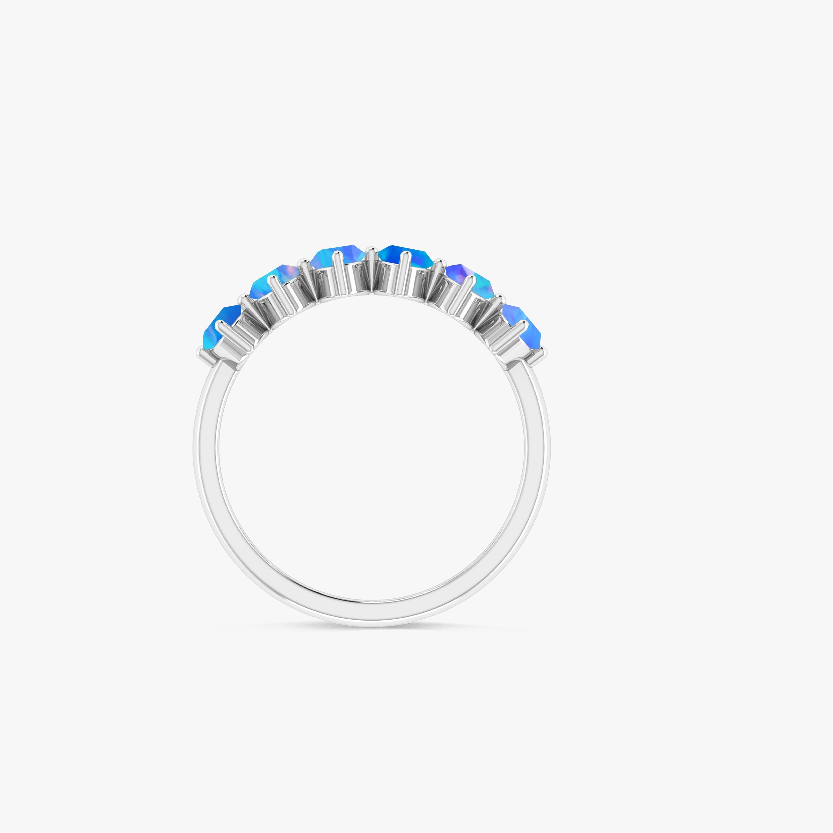 Blue Fire Oval Opal Gemstone Ring for Women - Elegant Handmade Silver Jewelry Gift for Birthday, Anniversary & Special Occasions