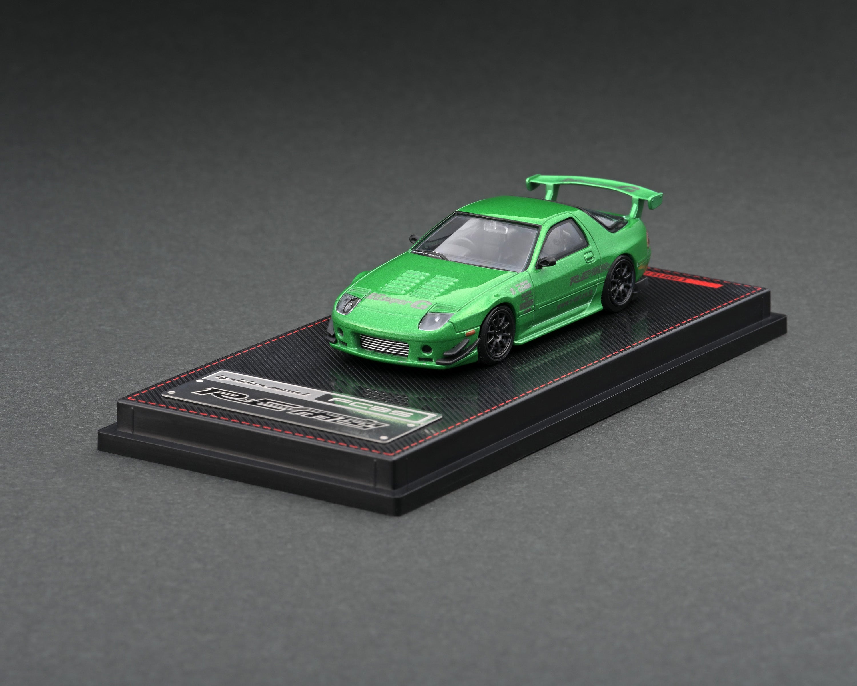 1/64 Scale Mazda RX-7 FC3S RE Amemiya Green Metallic Diecast Model Car - Perfect for Collectors, Display & Racing Enthusiasts
