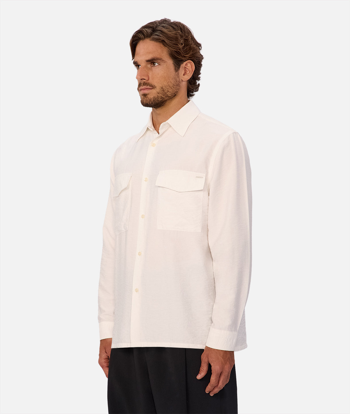 Premium Campiano Long Sleeve Shirt for Men - Comfortable Casual Wear in Off White | Perfect for Office, Outdoor Activities & Everyday Fashion