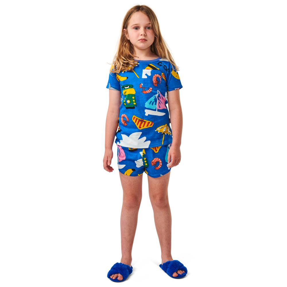Aussie Icons Short Sleeve Top and Bottom Set - Stylish Matching Outfit for Women | Perfect for Casual Wear, Beach Vacation & Summer Outings