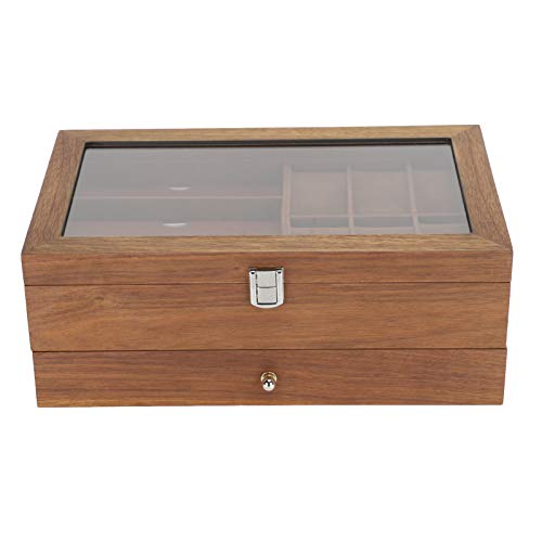 Premium Double-Layer Watch Display Case - Solid Wood Watch Storage Box with Wear-Resistant Finish & Exquisite Craftsmanship | Perfect for Watch Collectors, Jewelry Organizers & Eyeglass Storage