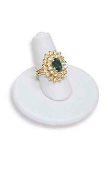 SSWBasics White Faux Leather Single Finger Ring Display Stand - Case of 50 Elegant Round Base Jewelry Displays for Rings - Perfect for Boutique Showcases, Wedding Ring Presentations & Retail Store Displays