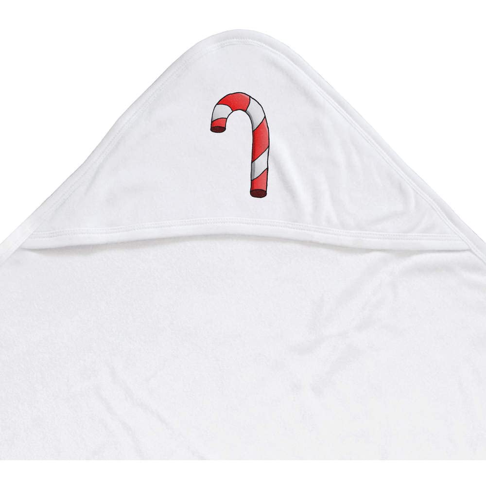 Azeeda 'Candy Cane' Baby Hooded Towel - Soft Christmas Themed Bath Towel for Newborns & Toddlers - Perfect for Holiday Bath Time, Baby Showers & Christmas Gifts (HT00009475)