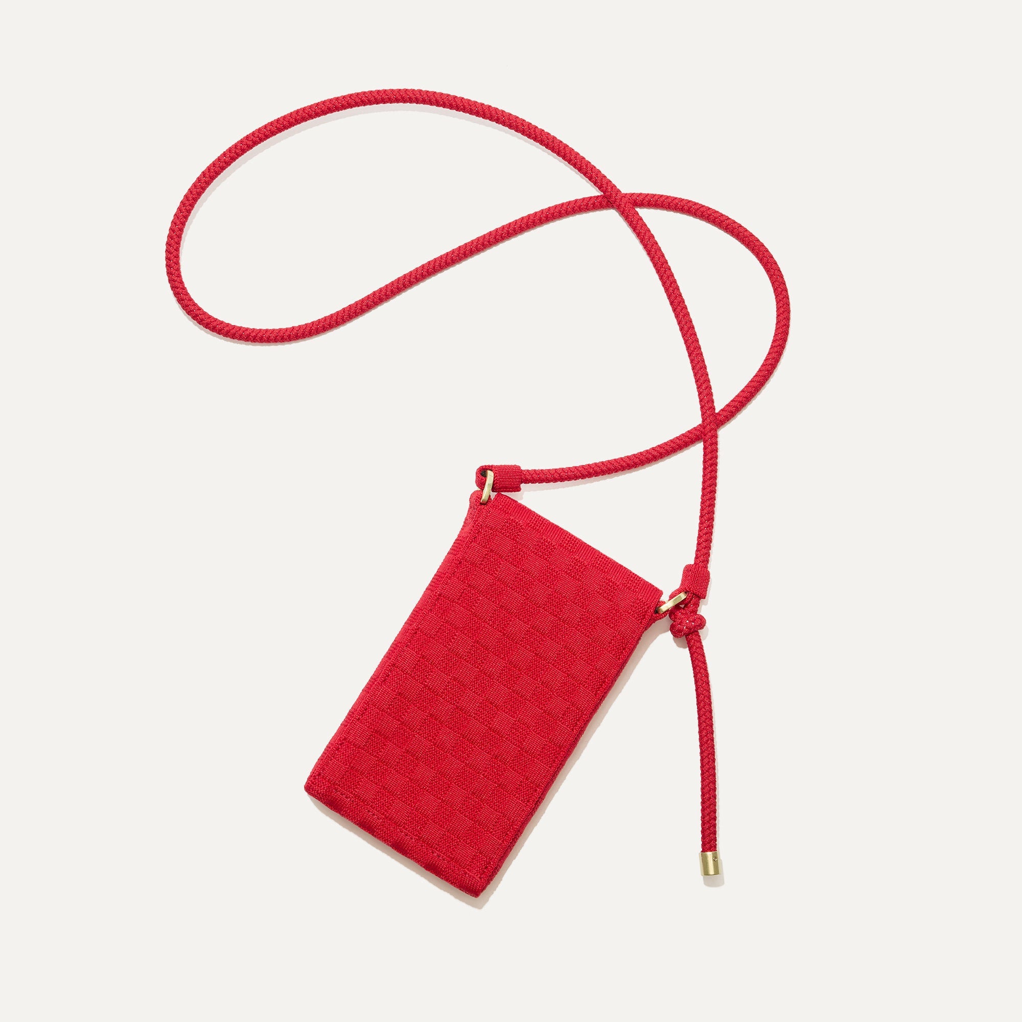 Stylish Red Crisp Basketweave Phone Crossbody Bag - Perfect for Travel, Shopping & Everyday Use