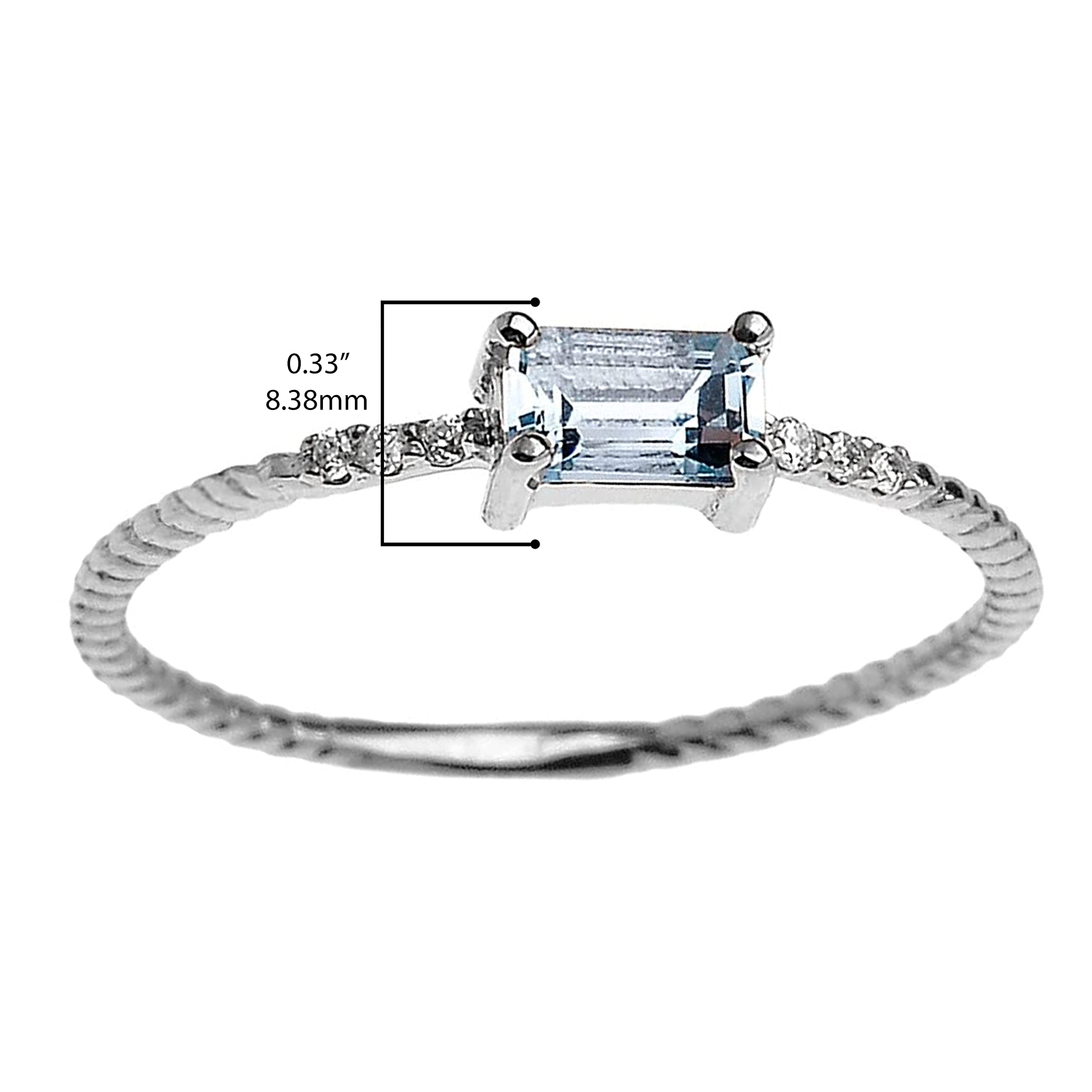 14K Gold Emerald Cut Amethyst Solitaire Engagement Ring with Diamond Accents & Fluted Rope Band - Perfect for Proposals, Weddings & Anniversary Gifts