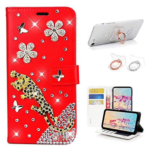 Red, Leopard Butterfly Floral Flowers