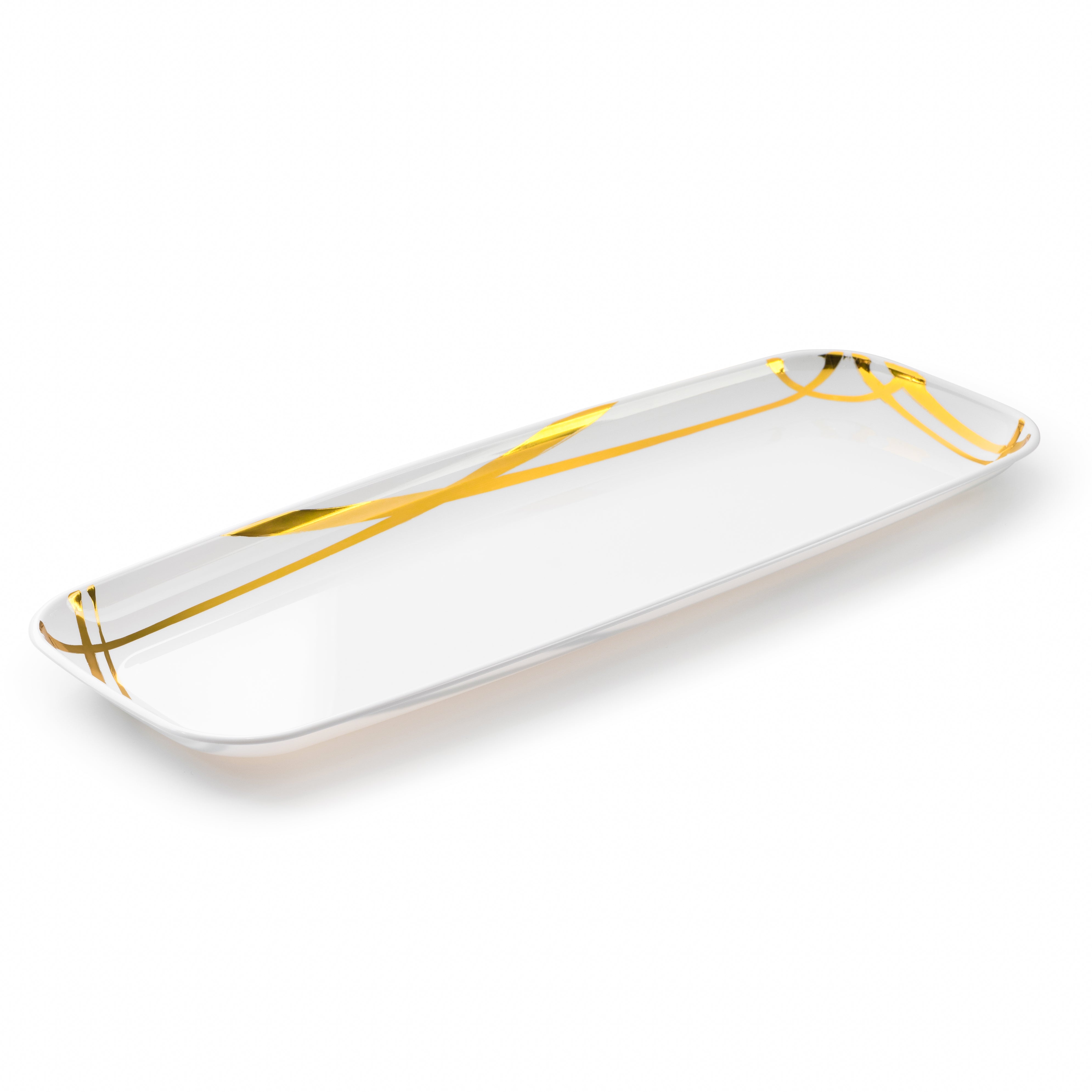 Elegant White and Gold Oval Serving Dish Set of 2 - Perfect for Dinner Parties, Holiday Entertaining & Wedding Receptions