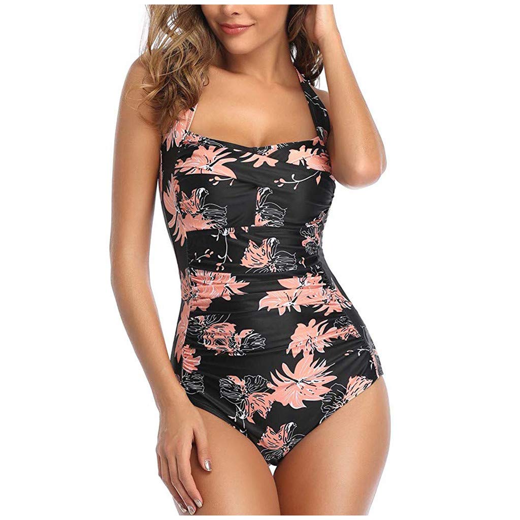 **One Piece Swimwear for Women - Tummy Control Ruched Halter Tube Top Bathing Suit | Beach, Pool & Vacation Swimwear**