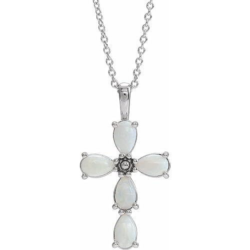 Genuine White Opal - 5mm x 3mm - Platinum