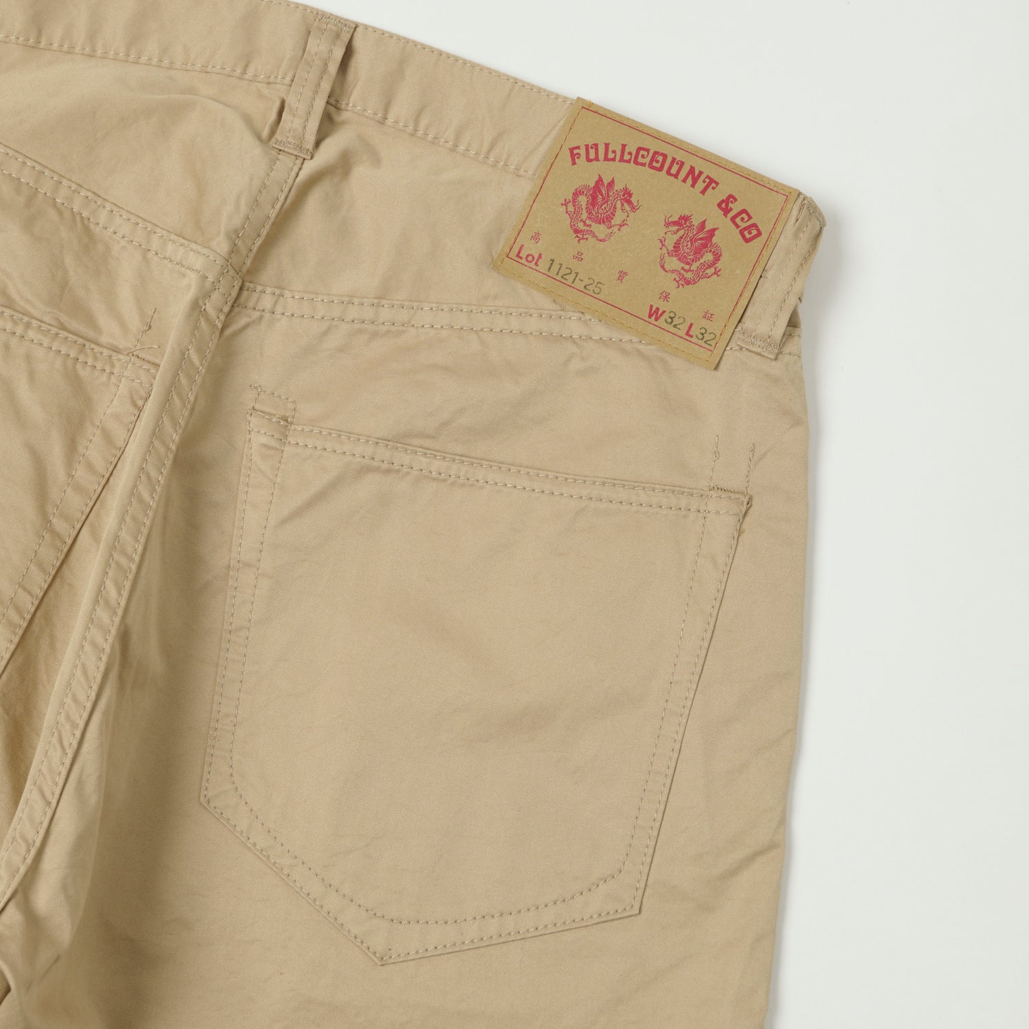 Full Count 1121 25 Burberry Twill 'Duke II' Jean in Beige - Premium Vintage Denim for Men | Casual Wear & Smart Outfits