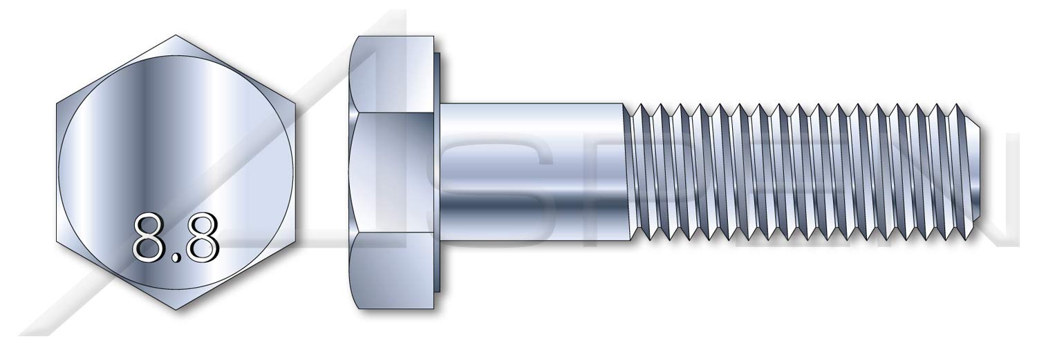 500 Pcs M8-1.25 x 35mm Hex Head Cap Screws Bolts - DIN 931/ISO 4014 Metric Part Thread Class 8.8 Steel Zinc Plated - Ideal for Automotive, Machinery & DIY Projects