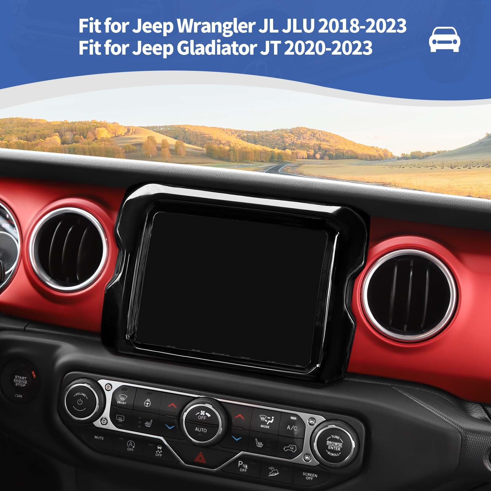 Jeep Wrangler JL JLU & Gladiator JT Center Console Radio Display Panel Trim Cover (2018-2023) - RT-TCZ 8.4