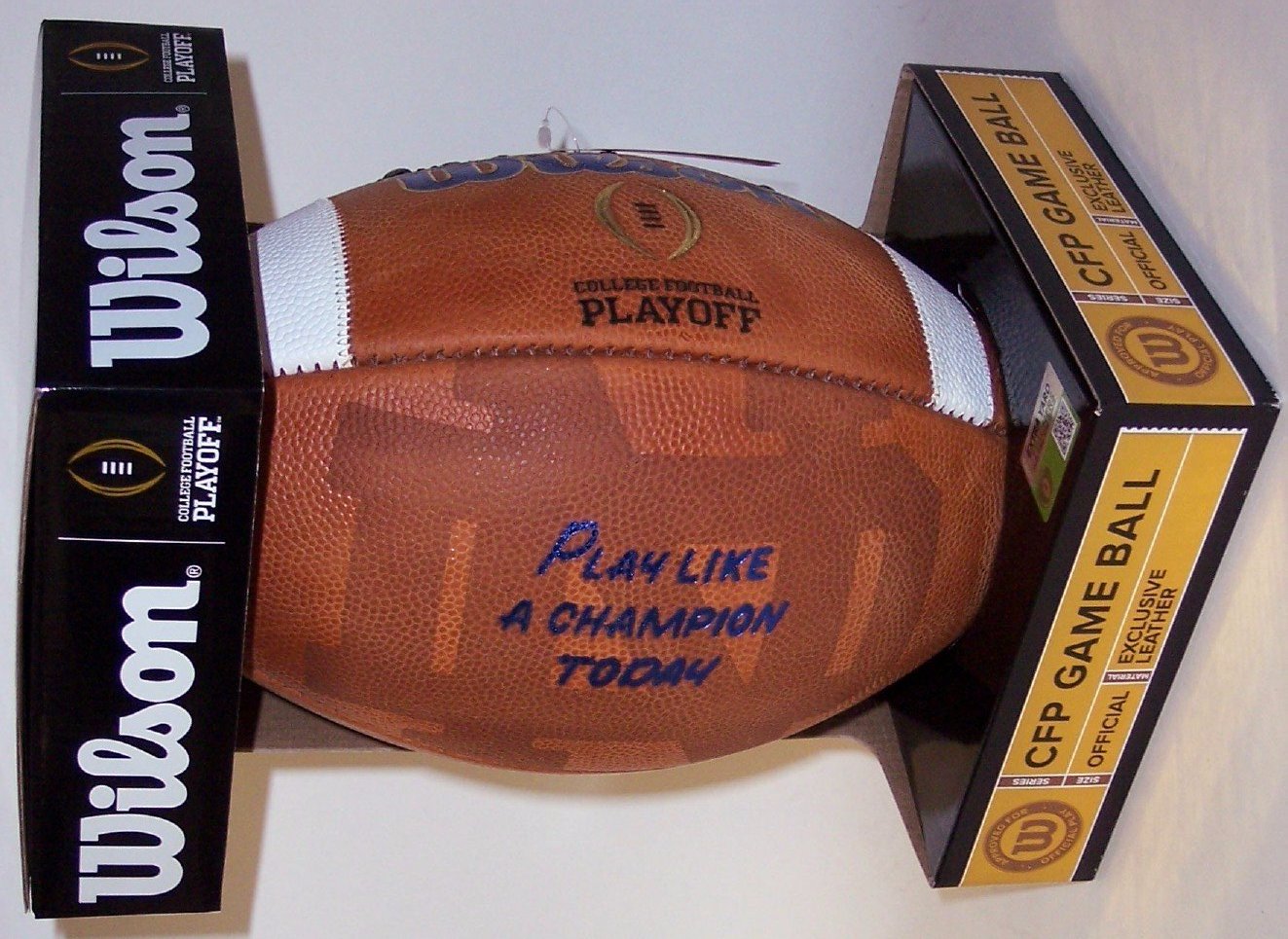 Wilson College Football Playoff Notre Dame 'Play Like A Champion Today' Game Ball - Perfect for Gameday Decor, Sports Memorabilia Collectors & Fighting Irish Fans