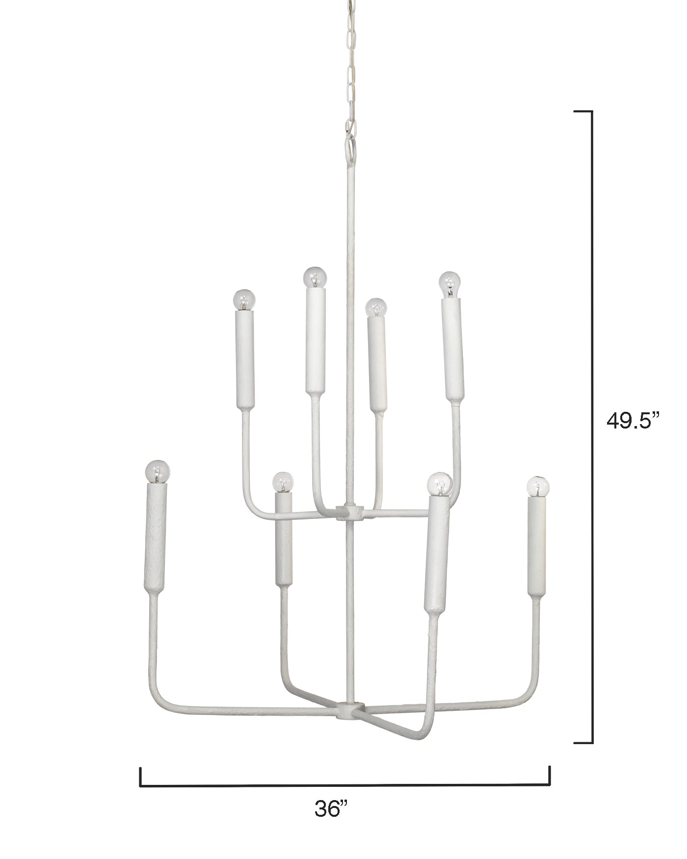 Elegant Mercer Chandelier in White - Modern Crystal Ceiling Light Fixture for Dining Room, Bedroom, or Living Room Decor