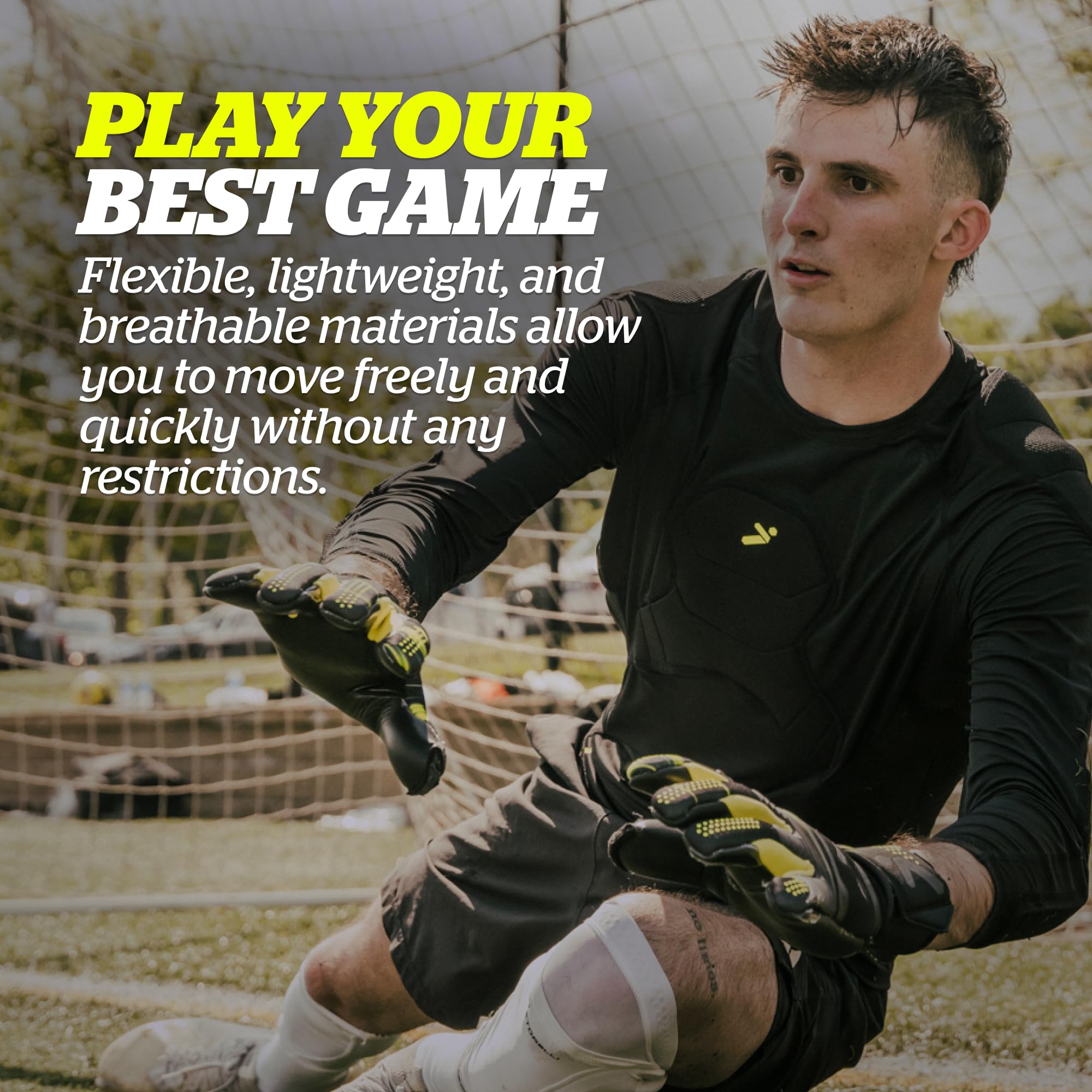 Storelli BodyShield Goalkeeper Undershirt - Men's Compression Shirt for Soccer & Sports - Lightweight Goalie Shirt with Turf Protection - Perfect for Training, Matches & Goalkeeper Safety