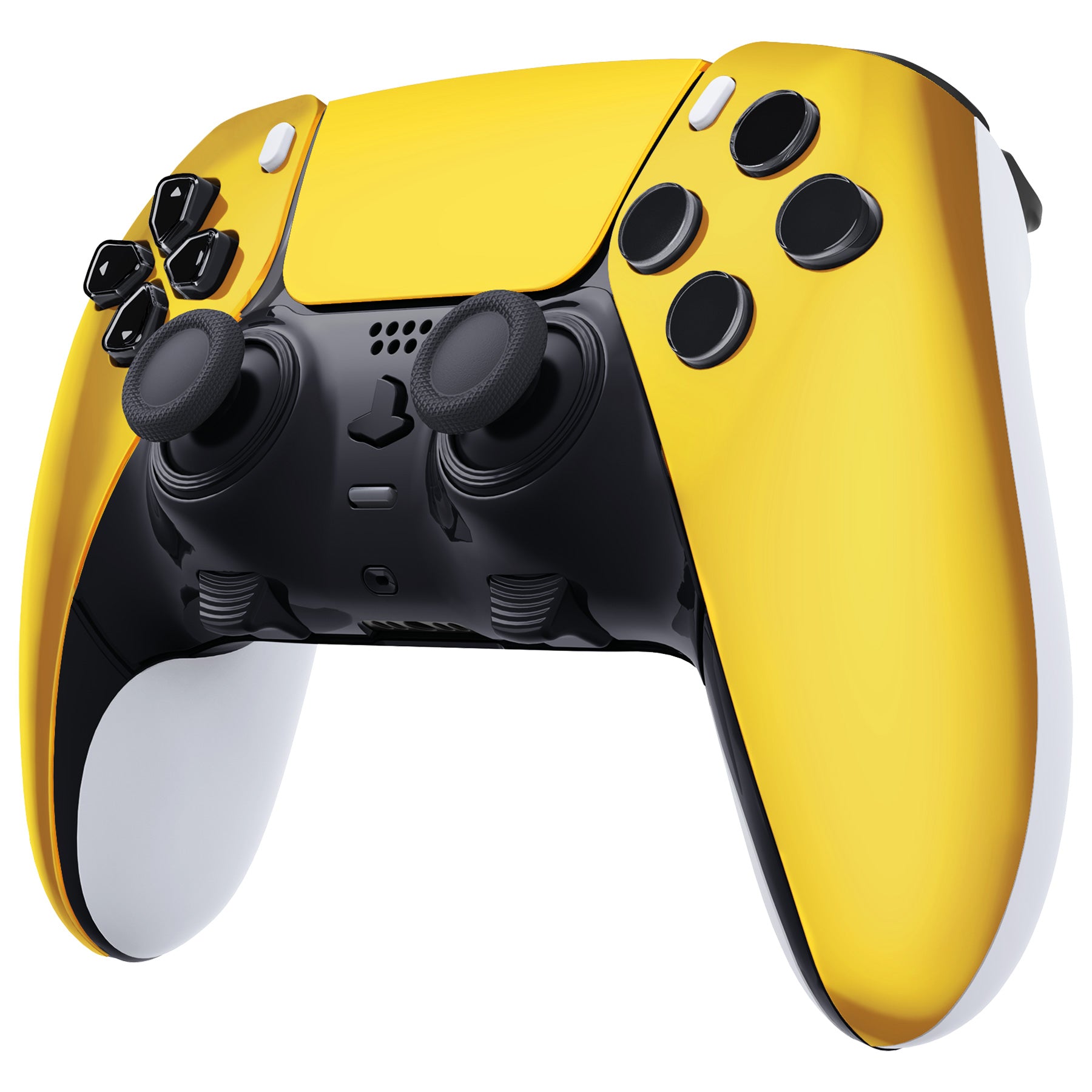eXtremeRate Chrome Gold PS5 Edge Controller Faceplate Shell - DIY Replacement Front Housing & Touchpad Cover for PS5 Edge Controller (MLREGD001) - Perfect for Gaming, Customization & Controller Repair
