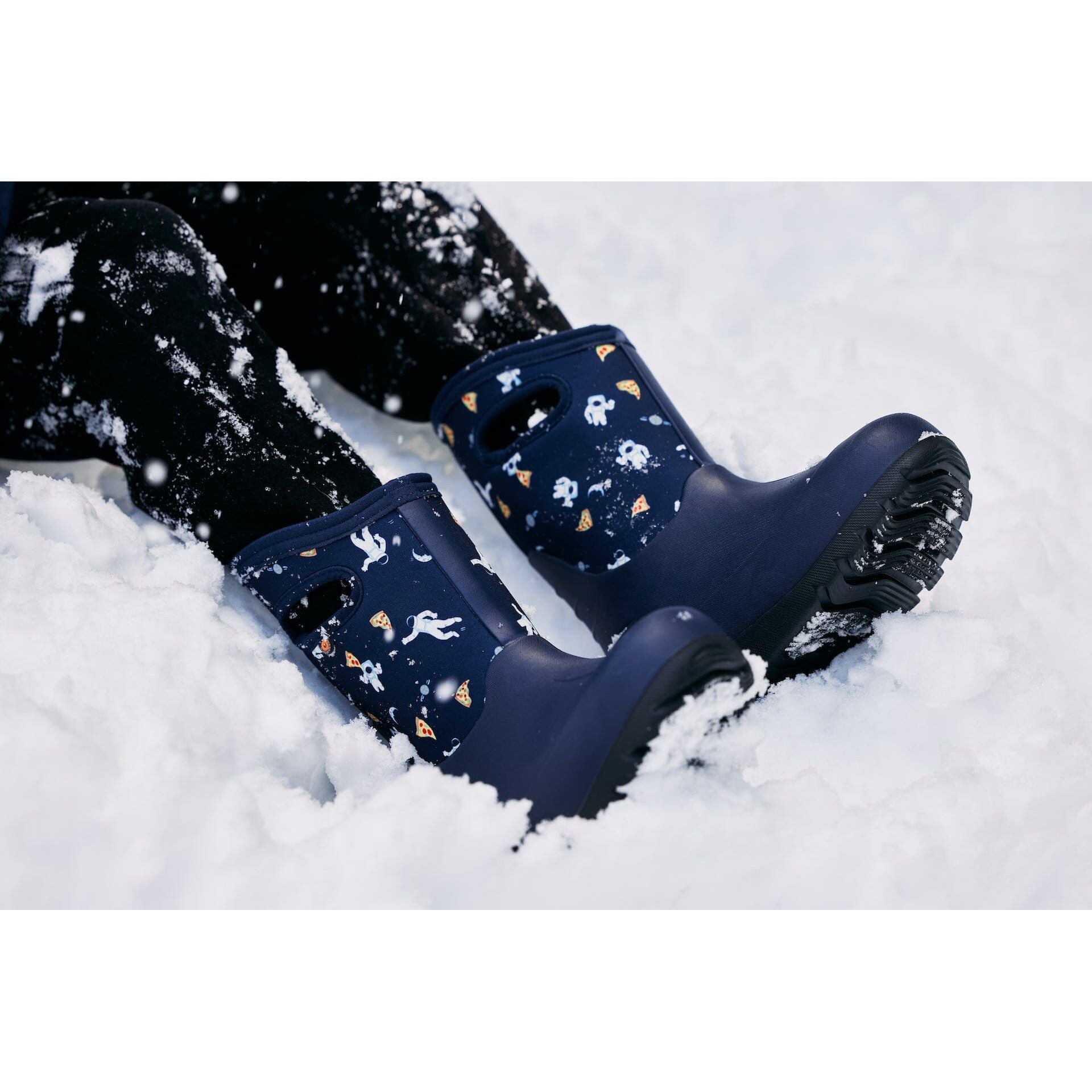 BOGS Neo Classic Space Pizza Kids' Waterproof Winter Boots - Final Sale | Warm & Durable for Snow, Rain & Outdoor Play