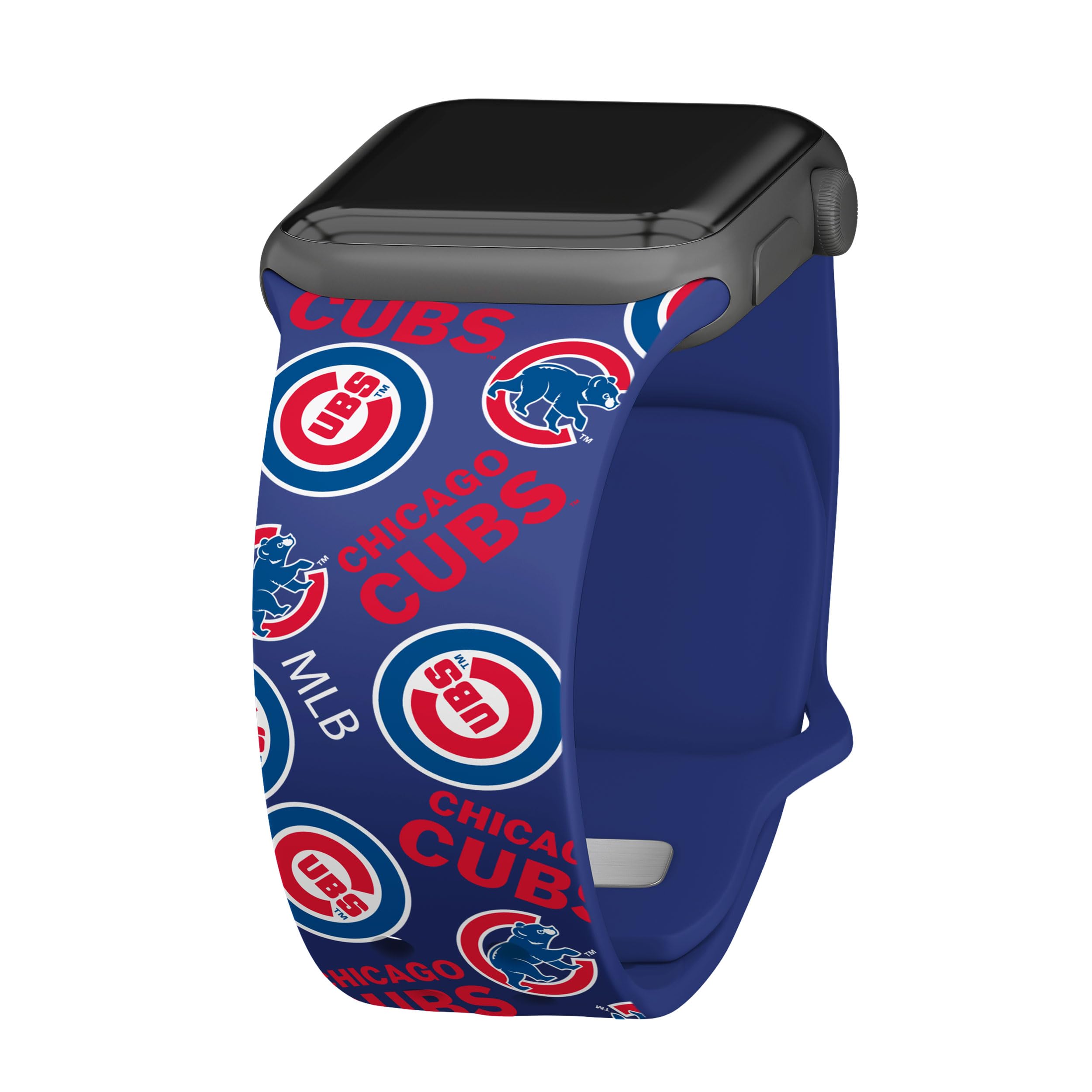 Chicago Cubs HD Watch Band for Apple Watch - Durable Silicone Sports Strap, Compatible with All Apple Watch Models (38mm/40mm/41mm/42mm/44mm/45mm) - Perfect for Baseball Fans, Game Day, Workouts & Everyday Wear